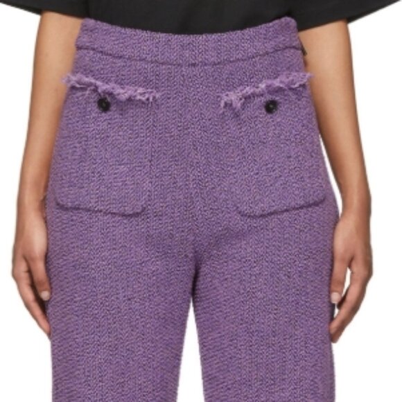 NWOT RARE MSGM Purple Tweed Patch Pockets Trousers Pants XS $475 - Picture 5 of 10